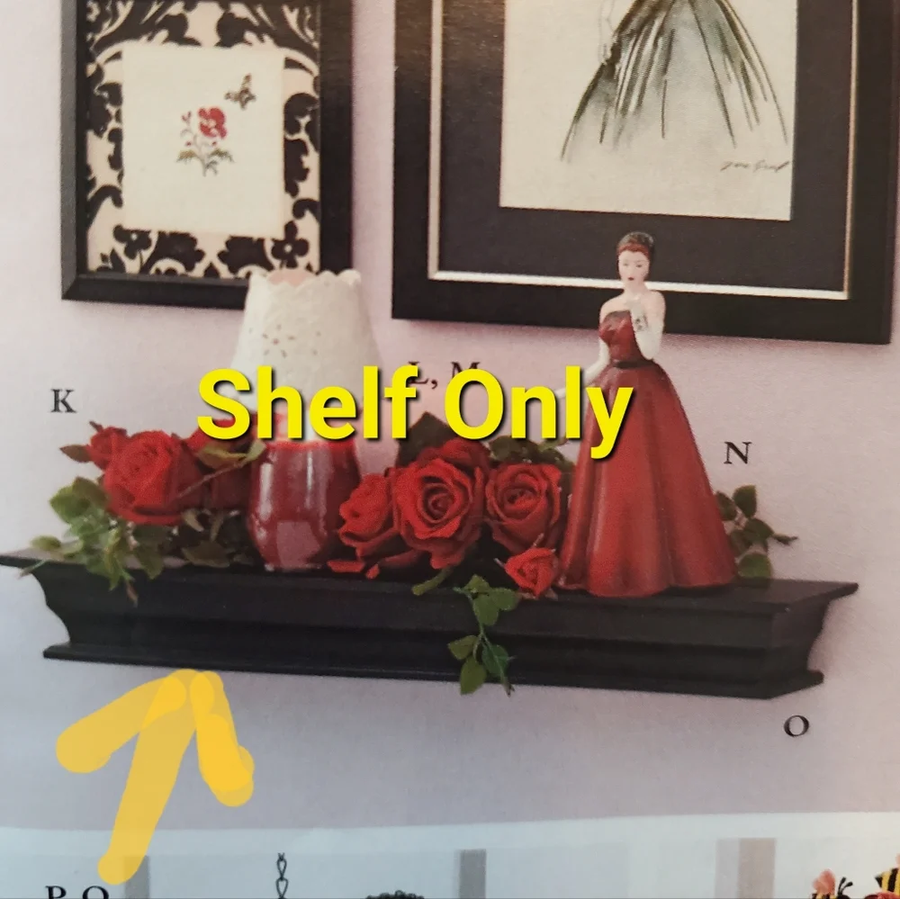 Home Interiors Black Ledge Shelf New 4.75
